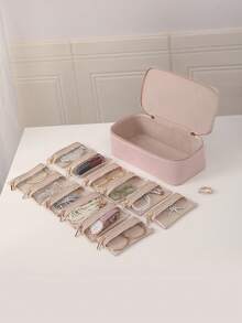 Portable Jewelry Box, Velvet Jewelry Bag, 12-Piece Portable Jewelry Organizer Box For Earrings, Rings, Bracelets, Necklaces - Multicolor - View 2