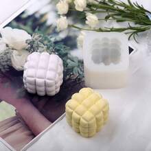 Realistic Soft Sofa Candle Mold, Minimalist Geometric Square 3D Aromatherapy Plaster Candle Decor, Silicone Mold - White - View 1