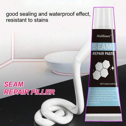 muliliours [Quick Repair] Quickly Seam Repair Paste, Waterproof Leakproof Repair Paste, Repairs Home Walls, Wall Patching Paste Surface Repair Sealant White Tile Filler Waterproof, Caulk For Bathtubs, Sinks, Pipes, Floors, Showers, Bathrooms & Kitchens