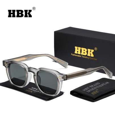 HBK Retro Style Men's Sunglasses, PC+PC Design Classic Minimalist Square Frame, Casual Daily Accessory Glasses, Unisex, Photography & Holiday Gift