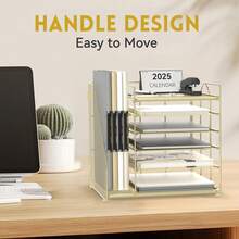 5-Tier Desk Organizer With File Holder, Letter Tray Paper Organizer - G - 查看 4