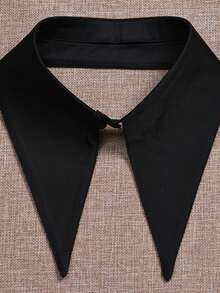 Camisa de Gola Pontuda Minimalista em Denim com Colarinho Falso Destacável, Colarinho Falso de Gola Redonda, Acessório Versátil Adequado para Roupas de Outono/Inverno - Multicolorido - Visão 9