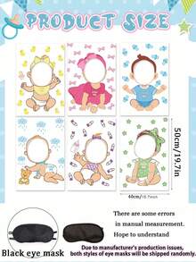 12件/6件套婴儿派对游戏套装，6件套性别揭晓蒙眼派对活动，趣味新娘送礼会，成人派对，团体派对礼物，生日派对，家庭聚会游戏道具 - 彩色 - 查看 4