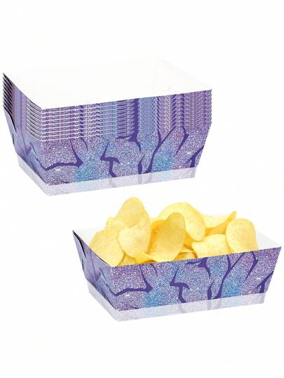 20个/40个/60个 Kpop主题纸质零食托盘 生日装饰 神奇音乐主题 一次性新鲜薯条爆米花托盘 女孩生日派对用品