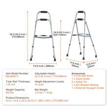 Folding Hemi Walker, One Arm Folding Walker For Seniors With 6-Level Adjustable Height, Lightweight Aluminum | Side One-Hand Style Mobility Aid For Elderly Handicapped Disabled, Up To 350LBS - Silver - View 7
