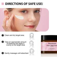 三重C晚霜——面部保湿霜，提亮肤色，抗衰老护肤品，蕴含3种维生素C - 玻尿酸 - 查看 4