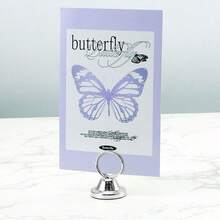 Soporte de metal para bloc de notas, número de mesa, clip para tarjeta de lugar con base circular para boda, fiesta, recepción, señal, soportes para fotos - Multicolor - Ver 10