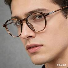 复古时尚圆形镜框眼镜，圆形镜框设计，简约眼镜 WM86151 - 彩色 - 查看 1