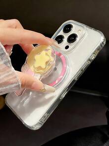 1个可爱女孩旋转魔法棒/仙女棒磁性手机支架，可调节Magsafe强力吸附按压支架，兼容和安卓手机，生日礼物，送给家人和朋友的礼物，生日推拉式手机支架 - 彩色 - 查看 2