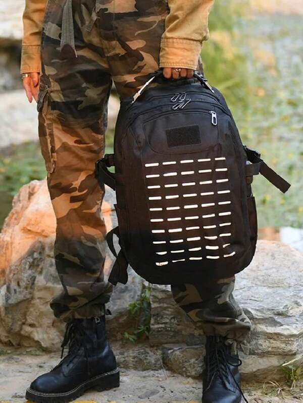 Mochila Táctica Funcional con Reflejante y Usb, Mochila para Senderismo al aire libre, Campin, Ciclismo