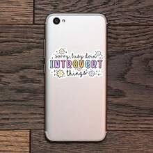 1张内向者专属贴纸，内向者忙碌笔记本电脑贴纸，可爱彩虹乙烯基材质，内向者礼物，防水易撕水瓶贴纸，耐用柔软女孩保温杯贴纸，流行内向者笔记本乙烯基贴纸，送给安静女孩的完美礼物，可爱花朵爱心水瓶贴纸 - S1856 - 查看 6