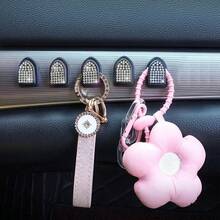 5/10pcs Silver Rhinestone Car Hooks, Can Be Installed On Seats And Center Console, Full Rhinestone Design Exquisite And Eye-Catching, Sturdy Material With Good Load-Bearing, Installation Does Not Damage Interior - Silver Diamond Self-adhesive Hooks - View 8