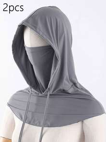 男女通用冰丝保暖颈套，全面防紫外线，适合骑行 - 透气无缝可调节抽绳拉法帽，带耳罩，适合摩托车骑行、自行车骑行、钓鱼和其他户外活动，也可用作女士防晒面罩和男士滑雪帽 - 彩色 - 查看 12