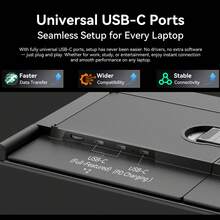 Blackview DCM6 Triple Laptop Screen Extender,14" 1080P FHD IPS Portable External Screen,Two Cable USB C Travel For 13-17'' Laptop,Plug & Play Compatible With Windows/Mac/Chrome OS And Mobile Devices - Bạc - Xem 3