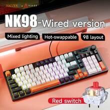 AJAZZ AKAZZ NK98 Wired Mechanical Keyboard ABS Three Pieces Translucent Keycap Metal Knob Hull Structure Green Axis/Red Axis Optional Full Key Hot-Swappable - Multicolor - View 9