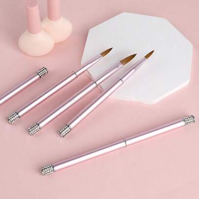 1支科林斯基貂毛亚克力美甲笔，双头水钻美甲笔套装，亚克力美甲笔，适用于亚克力粉DIY设计，尺寸#8-#14