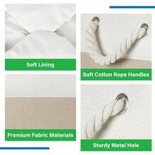 Large Storage Baskets For Organizing Fabric Closet Organizers Storage Bins With Handles 3-Pack 16x11.8x11.8 Inch Collapsible Baskets For Shelves Clothes Home Organization L-White&Beige - 白色和米色 - 查看 7