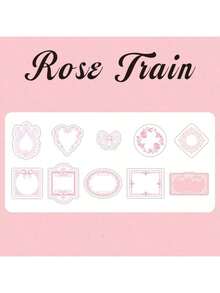 30 Sheets Of Retro Embossed Relief Printing Thickened Cowhide Specialty Paper Memo Pad With Floral Bow Detail Frame, Ins Style, Writable Note Card For Journal Decoration, Craft Paper Back To School - 粉紅色 - 查看 5
