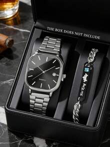 一套简约多功能情侣手表配件，时尚石英表组合，包括方形表盘石英表、刻字链式手链、银色金属表带，黑白两色可选。简约柔和的风格，充分展现情侣魅力。 - 彩色 - 查看 10