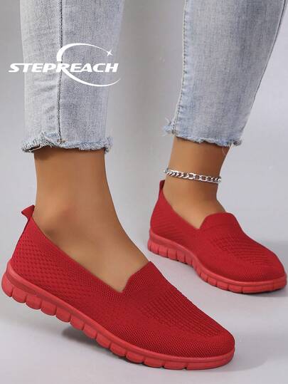 STEPREACH New Women Casual Sports Shoes, Mesh Breathable Comfortable Lightweight Non-Slip Slip-On Driving Shoes