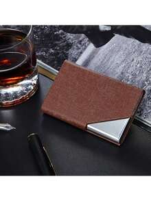 Soporte para tarjetas de visita de acero inoxidable creativo y de moda con tapa abatible y diseño en ángulo - Porta tarjetas de visita en ángulo - Ver 6