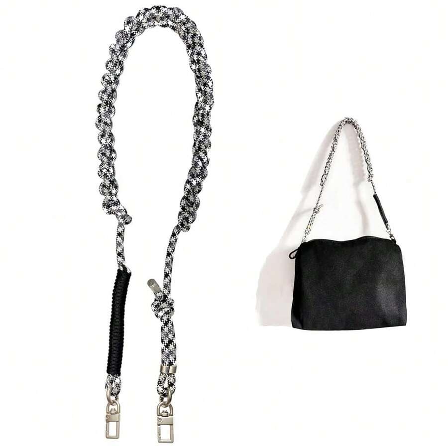 Bag Strap Crossbody Adjustable Shoulder Bag Strap Replacement Paracord Straps For Canvas/Sport Bag For Outdoor - BlackWhite - View 1