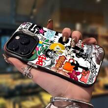 Estética urbana con estilo pop art. Esta elegante funda es compatible con los modelos  17, 16, 15, 14 Pro Max, 13, 12, 11, XR y XS Plus. Fabricada en silicona TPU, ofrece protección contra golpes y caídas, además de una sensación superior. Es un regalo ideal para familiares, amigos y seres queridos, y una opción perfecta para San Valentín.fundas para ,fundas,accesorios para celular,fundas para celular,fundas para  13,funda  13,funda  16,funda  17 pro max,funda  15,fundas para  16,fundas  11,fundas ,Funda magnética para teléfono,san valentín detalles,san valentín,vaquero - Negro - Ver 5