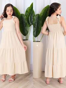 TRES MARIAS LONG STRAP DRESS FOR CHILDREN/ YOUTHS/ GIRLS - Beis - Ver 2