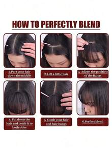 6-Inch Synthetic Hairpin Bangs Brown Invisible Front Bangs Clip Air Bangs Natural Black Wig Girl Bangs - Black - View 6