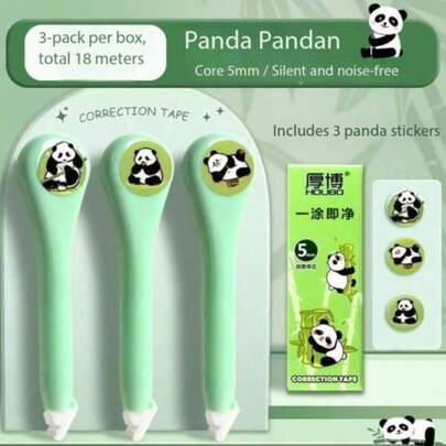 Cartoon Pen-Shaped Correction Tape, High Appearance, Silent Pen Design, High Capacity Durable, Suitable For Art Creation, Writing, Back To School Supplies, Office, Classroom, Home Use, Winter Goods, Thanksgiving, Christmas, Saudi National Day, New Year, Valentine's Day, Birthday, Holiday, Gifts For Boyfriend/Girlfriend, Adults