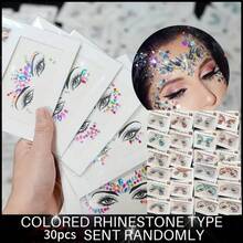 5/10/30pcs Face Jewelry Stickers, Face Gems, Face Stickers, Glitter Rhinestone Jewelry Stickers, Mermaid Face, Mixed Styles, Face Jewelry Stickers, Party Rhinestone Face Stickers, Holiday Decorations (Colors And Shapes Random), Party Accessories, Masquerade Ball Decorations - Multicolor - View 14