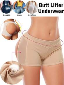 Butt Lifter Body Shaper Bum Lift Pants Buttocks Enhancer Shorts Booty Shapewear - Beige - View 2