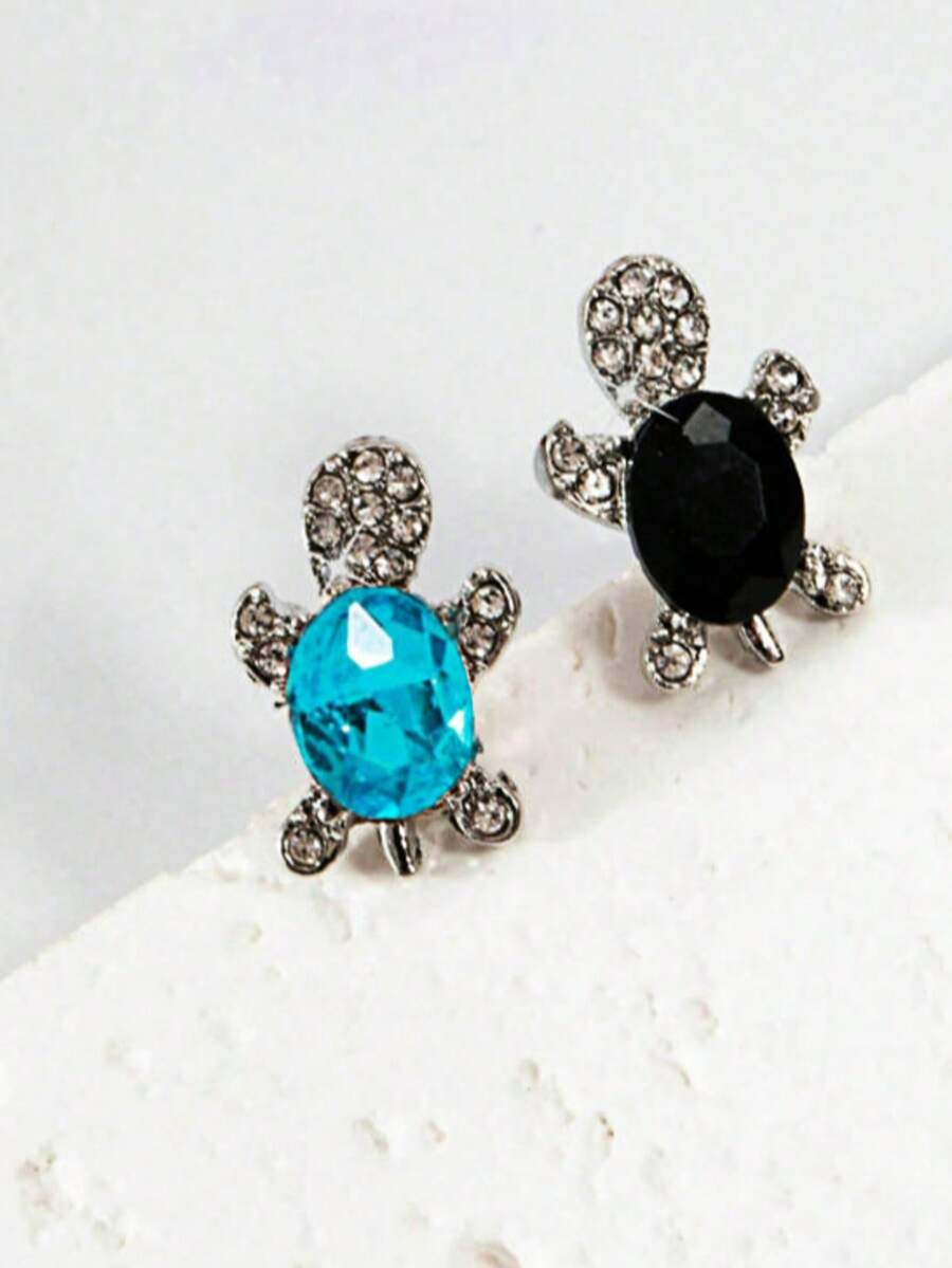 1 Đôi bông tai hình rùa hoạt hình dễ thương, phong cách thường ngày, sáng tạo và độc đáo. - Nhiều màu - Xem 1