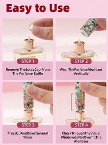 1pc Floral & Butterfly Print Refillable Perfume Bottle, Makeup Bottle With Bottom Filling Tool, Birthday/Holiday Gift, Suitable For Travel, 5ml Travel Essential - Multicolor - View 5