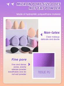 16PCS Makeup Tools Set Including:8PCS Mini Makeup Sponges+8PCS Triangle Powder Puffs - Multicolor - View 4