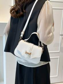 Túi vuông phong cách Pháp cổ điển, mẫu mới độc đáo mùa hè 2025, túi đeo chéo vai sang trọng, thời trang dành cho người đi làm. - trắng - Xem 5