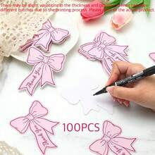 20/50/100 张粉色蝴蝶结迷你感谢卡 - DIY 手写空白席位卡，适用于商务、餐厅、周年纪念、毕业典礼、生日、婚礼、洗礼、感恩节、教师节、母亲节、父亲节派对装饰、礼盒、礼品标签，向客人、朋友和家人表达感谢。 - 彩色 - 查看 17