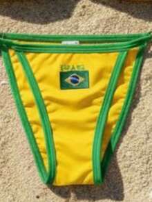 Brazilian Tape Bikini, Brazilian Tan Line, High-Cut, Perfect For Beach Summer, One Size Fits 36 To 42, Yellow - Yellow - View 3