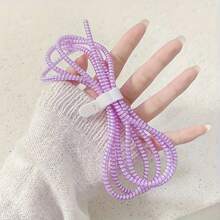 Durable Anti-Bending Spiral Cable Organizer, Data Cable Protector Sleeve, Compatible With Iphone 14 Pro, 13, 12, 11 - Purple - View 2