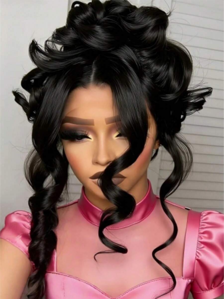 NARNI 360 Full Lace Wig Body Wave Human Hair Wigs Invisible Drawstring Wig Human Hair Pre Plucked Brazilian Glueless Human Hair Wigs 250 Density 100% Brazilian 13x4 Body Wave Lace Front Wigs Human Hair For Women Natural Black Color - Natural Black - 查看 1