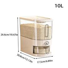 5/10KG Rice Dispenser Container Cereal Dispenser Box Dry Food Grain Storage Home,Press-Type Rice Bucket, Household Insect-Proof And Moisture-Proof Sealed Grain Storage Container - Transparent - View 9