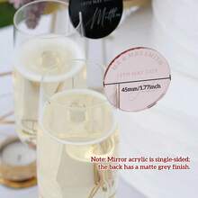 10/30/50件客製化婚禮姓名座席卡，客製化壓克力鏡面姓名飲料標籤，雞尾酒杯標記裝飾，客製化婚禮餐巾紙與桌面布置，新娘婚前派對 - 多色1 - 查看 2