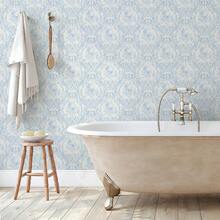 1 Cuộn Giấy Dán Tường Tự Dính Họa Tiết Hoa Châu Âu, Thiết Kế Họa Tiết Dây Leo và Hoa Hồng, Giấy Dán Tường Vinyl Màu Xanh Thanh Lịch, Chống Thấm Nước, Chống Ẩm, Tranh Dán Tường Hình Cây, Giấy Dán Tường Không Dính, Dễ Lắp Đặt, Thích Hợp Cho Nhà Bếp, Phòng Ăn, Phòng Ngủ, Phòng Khách, Trang Trí Cải Tạo Nội Thất, Trang Trí Nhà Thuê, Ghép Nối Thẳng, Nối Liền Mạch, Kích Thước 17.32x118.11/196.85/393.7 Inch - Hoa hồng - Xem 4