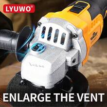 LYUWO Electric Tool, 100mm Angle Grinder, High-Power Rechargeable Lithium Battery Electric Grinding And Cutting Machine, Super Durable, Suitable For Metal, Wood, Stone, Safety Protection, Rust Removal, Polishing Integrated, Lightweight And Easy To Operate, Comes With Angle Grinding Disc. - Warm Yellow - View 2