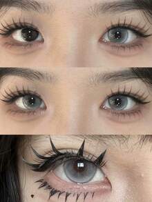 1副浅灰色美瞳，美容镜片，四季皆宜，直径14.5毫米，美颜隐形眼镜，眼部彩妆 - 年拋 - 查看 3