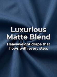 GDfashion 女士藏蓝色褶皱长款连衣裙，饰有腰带，伊斯兰正式长袖长袍，春季款 - 藍色 - 查看 6