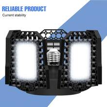 CanLing E26/E27 LED 車庫燈泡 高亮度高棚吊燈 UFO 可變形可折疊扇葉 3/4/5 燈頭 天花板聚光燈 倉庫閣樓工作室儲藏室地下室商店工廠地下停車場 工業商業照明 無閃爍 100-277V - Deformable LED Garage Light - 查看 8
