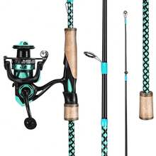 Fishing Rod Combo, Fast Action 2 Pieces Fishing Pole With Spinning Reel For Saltwater And Freshwater - Blue - View 4