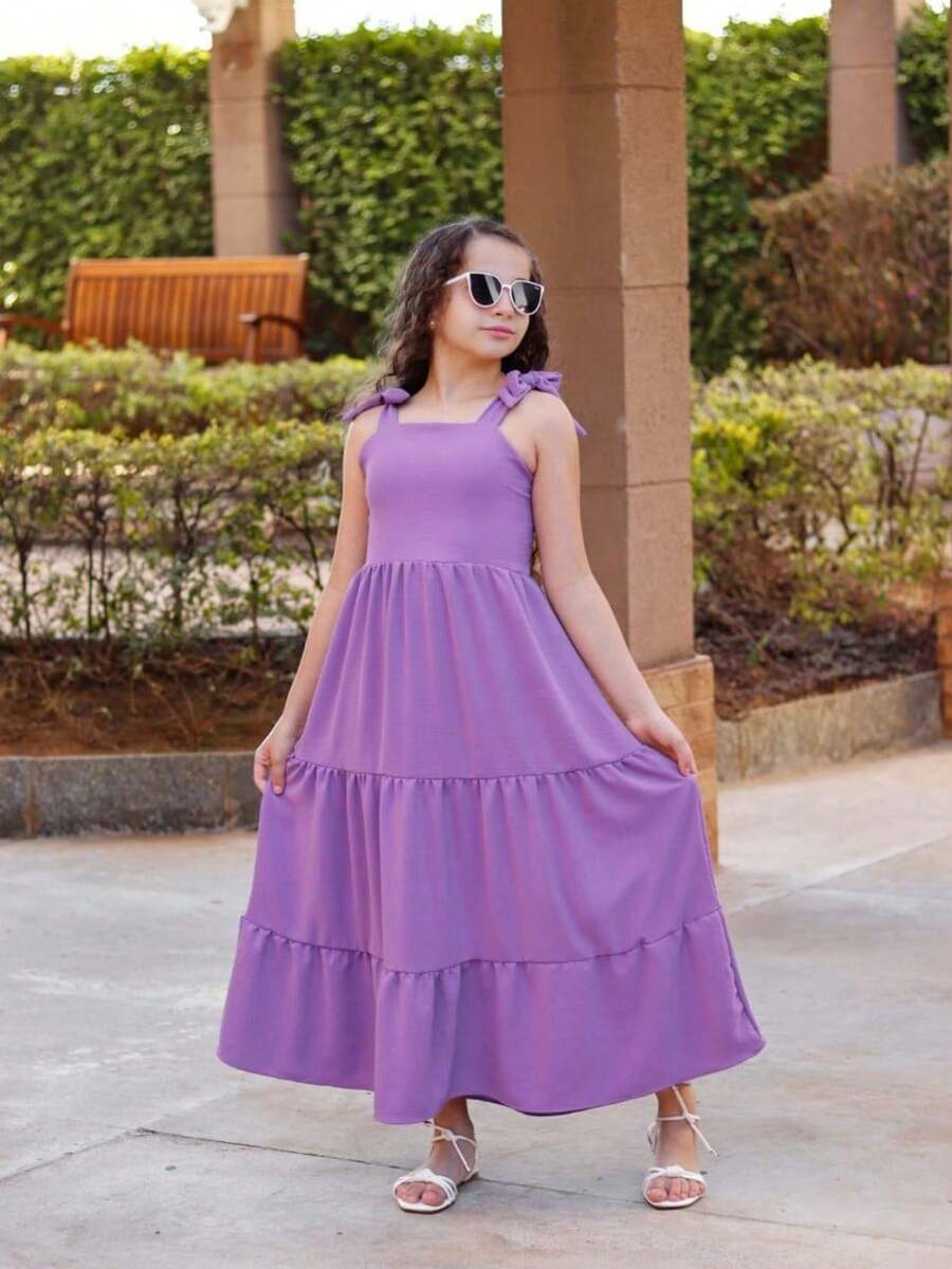 TRES MARIAS LONG STRAP DRESS FOR CHILDREN/ YOUTHS/ GIRLS - Lila Púrpura - Ver 1