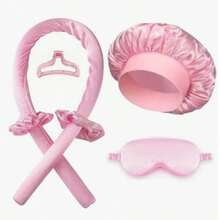 6件套免加热卷发棒套装，无需加热即可打造大波浪卷发，含眼罩、睡帽和发带，适合夏季、海滩和海滩使用。 - 彩色 - 查看 3